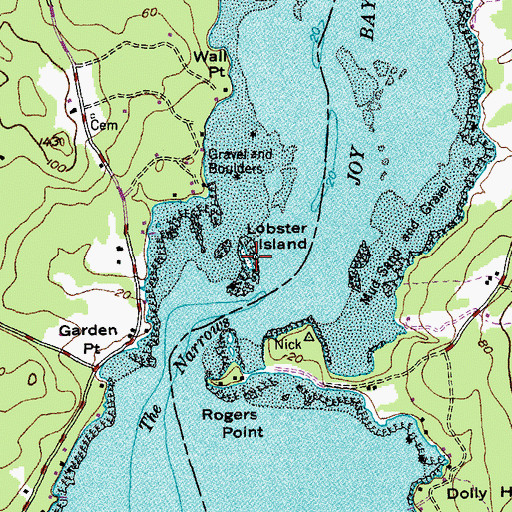 Topographic Map of Lobster Island, ME
