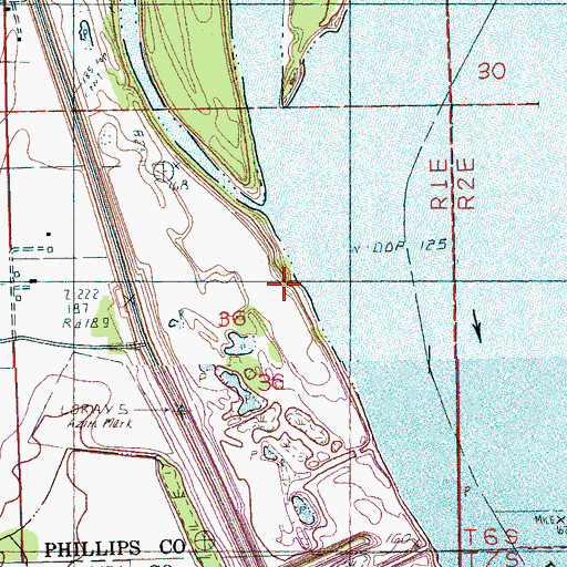 Topographic Map of Ferguson Landing, AR