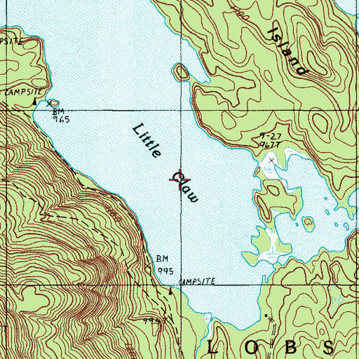 Topographic Map of Lobster Lake, ME