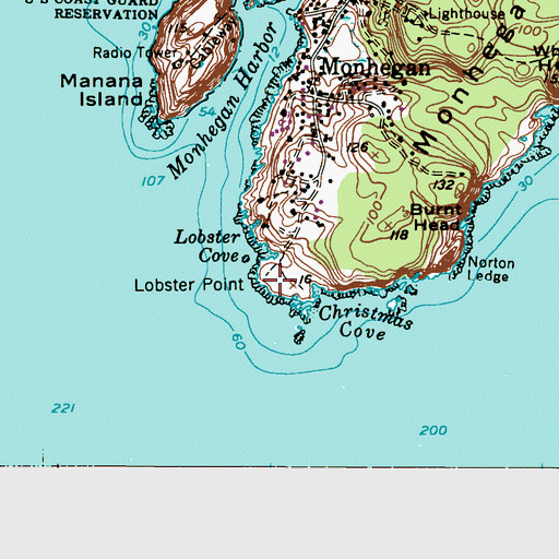 Topographic Map of Lobster Point, ME