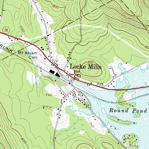 Topographic Map of Locke Mills, ME