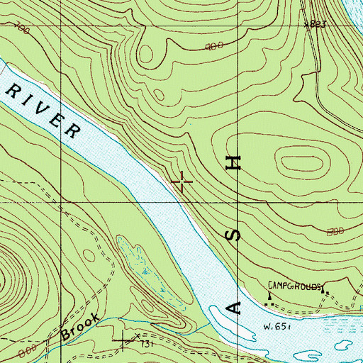 Topographic Map of Log Cabin School, ME