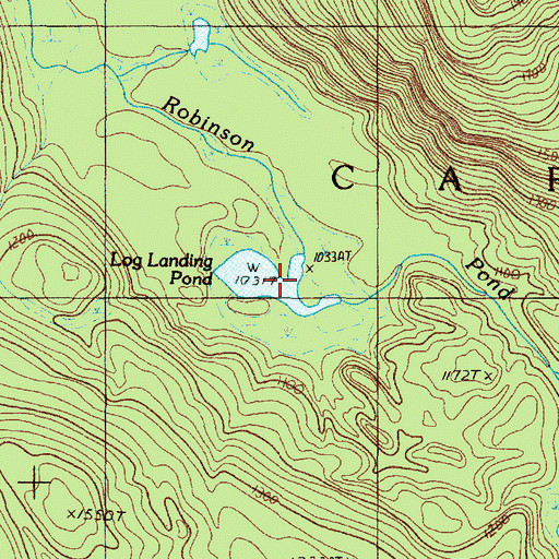 Topographic Map of Log Landing Pond, ME