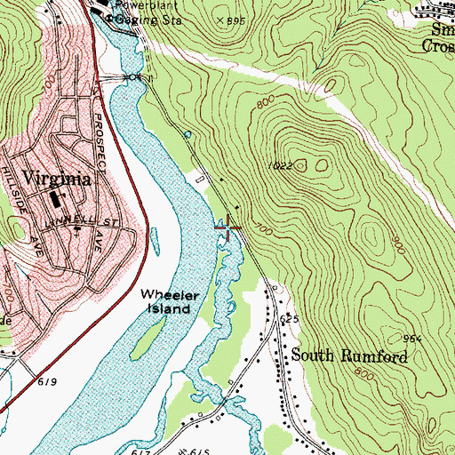 Topographic Map of Logan Brook, ME