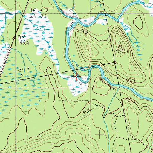 Topographic Map of Logan Brook, ME