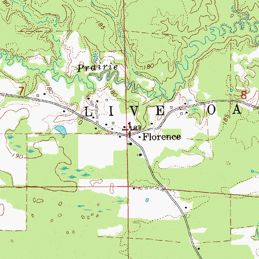 Topographic Map of Florence, AR