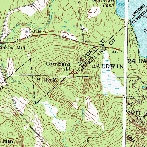 Topographic Map of Lombard Hill, ME