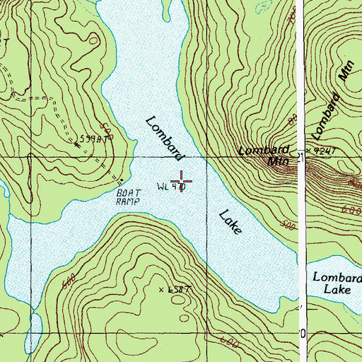 Topographic Map of Lombard Lake, ME