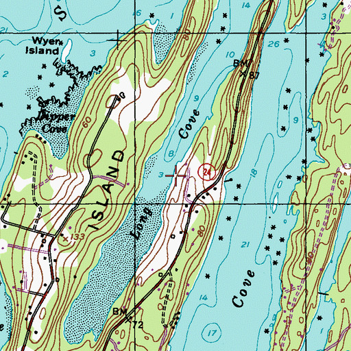 Topographic Map of Long Cove, ME