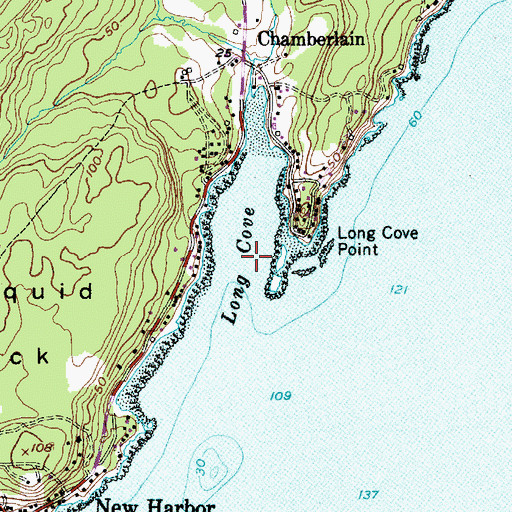 Topographic Map of Long Cove, ME