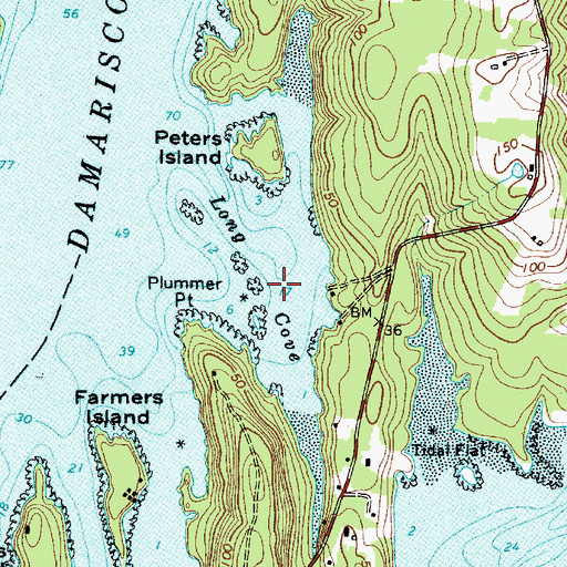 Topographic Map of Long Cove, ME