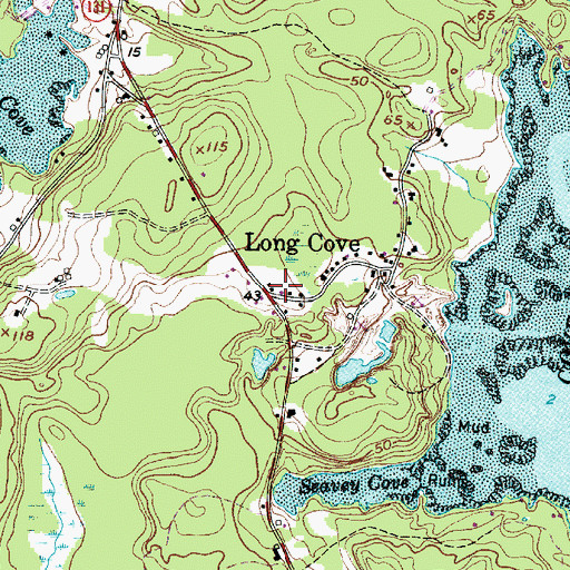 Topographic Map of Long Cove, ME