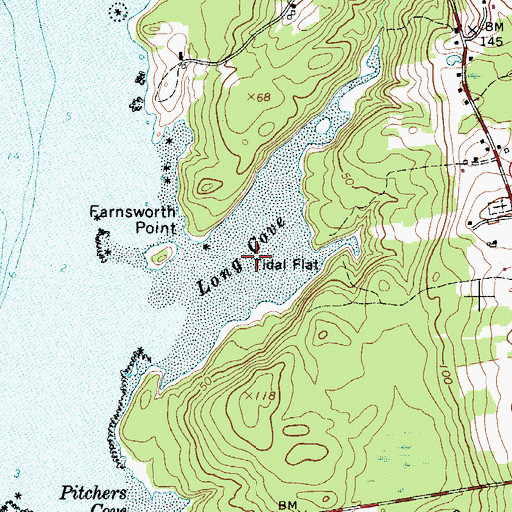 Topographic Map of Long Cove, ME