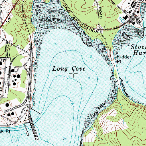 Topographic Map of Long Cove, ME