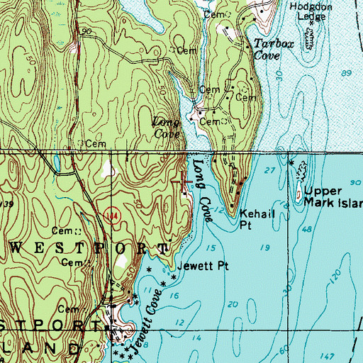 Topographic Map of Long Cove, ME