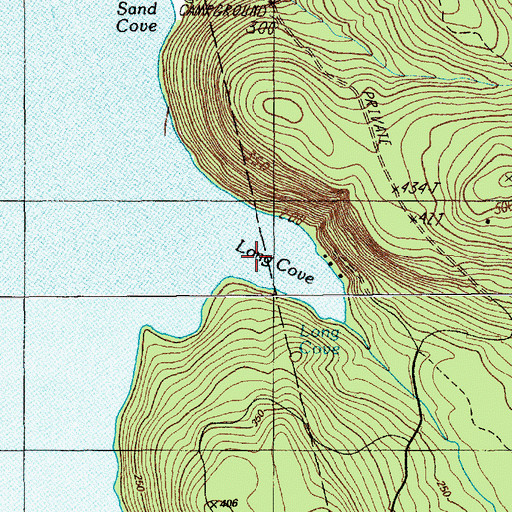 Topographic Map of Long Cove, ME