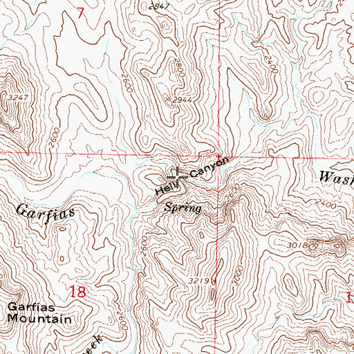 Topographic Map of Hell Canyon, AZ