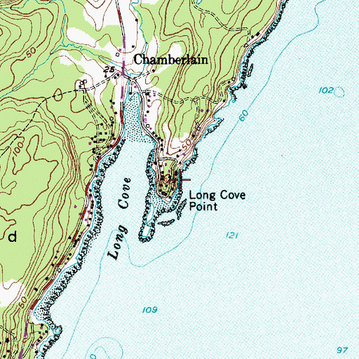 Topographic Map of Long Cove Point, ME