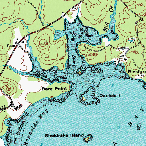 Topographic Map of Long Creek, ME