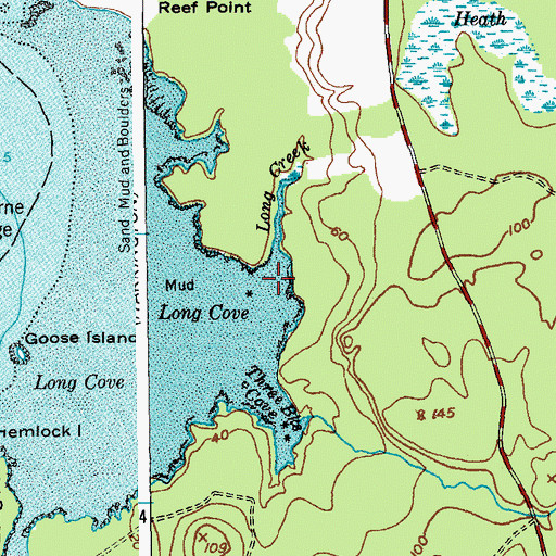 Topographic Map of Long Creek, ME