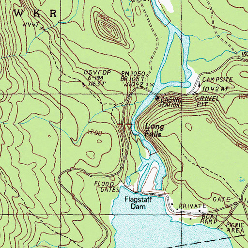 Topographic Map of Long Falls, ME
