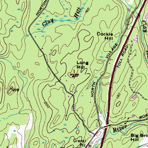 Topographic Map of Long Hill, ME