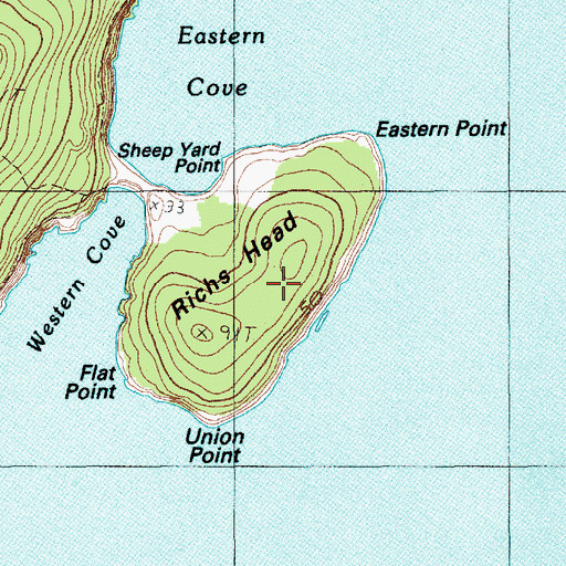 Topographic Map of Richs Head, ME