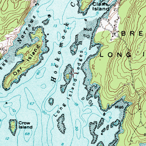 Topographic Map of Long Island Ledges, ME