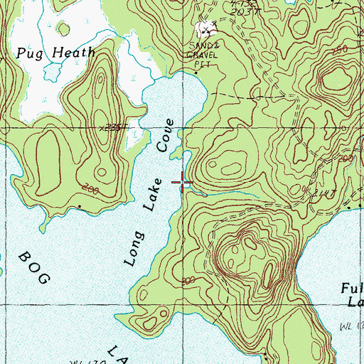 Topographic Map of Long Lake Cove, ME