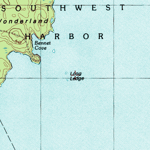 Topographic Map of Long Ledge, ME