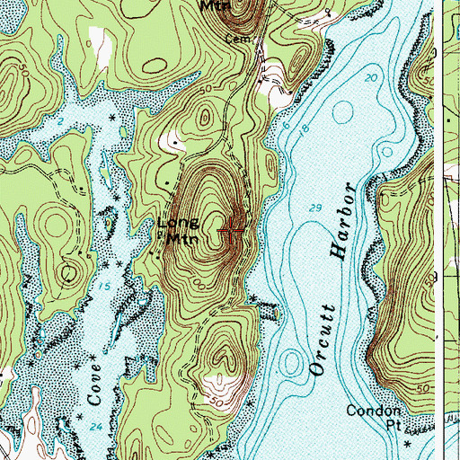 Topographic Map of Long Mountain, ME