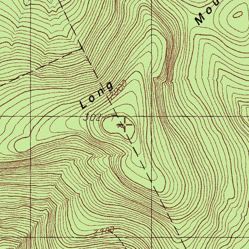 Topographic Map of Long Mountain, ME