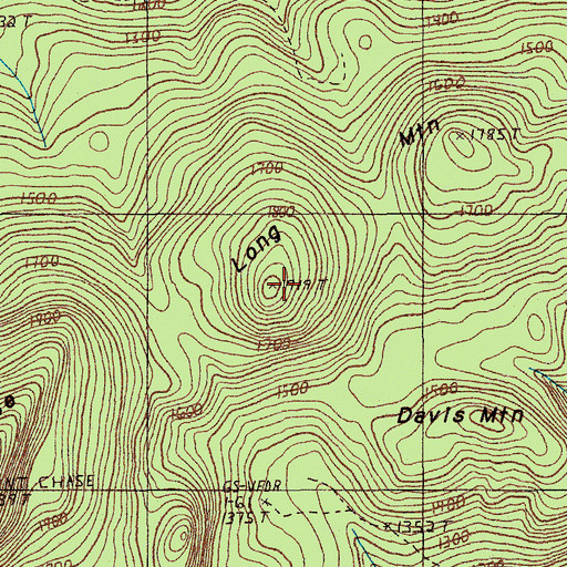 Topographic Map of Long Mountain, ME