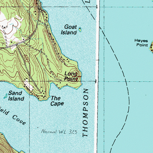 Topographic Map of Long Point, ME