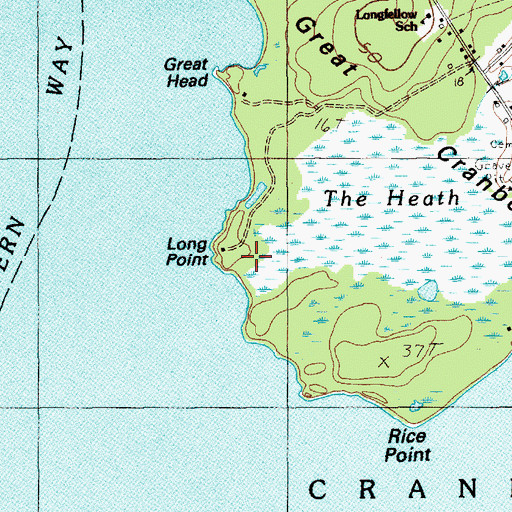 Topographic Map of Long Point, ME