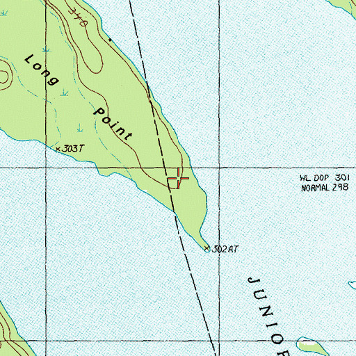 Topographic Map of Long Point, ME