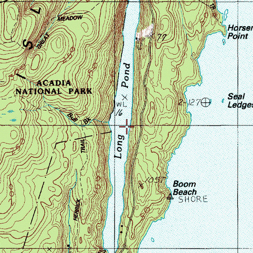 Topographic Map of Long Pond, ME