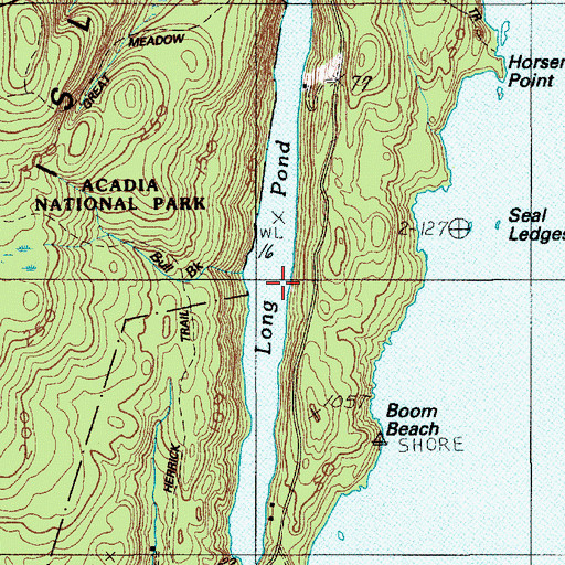 Topographic Map of Long Pond, ME