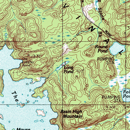 Topographic Map of Long Pond, ME