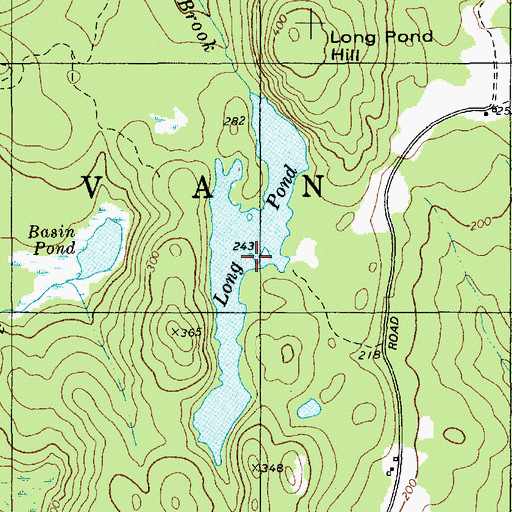 Topographic Map of Long Pond, ME