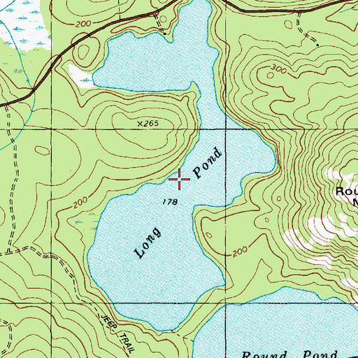 Topographic Map of Long Pond, ME