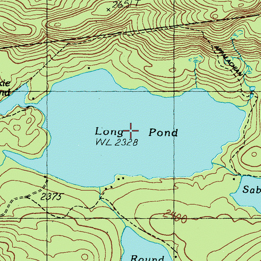 Topographic Map of Long Pond, ME