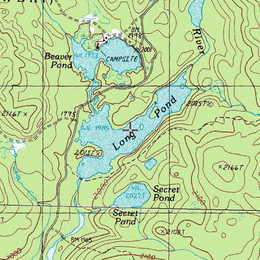 Topographic Map of Long Pond, ME