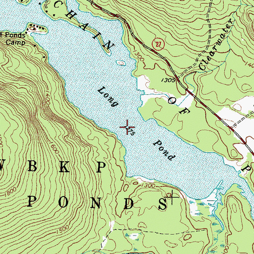 Topographic Map of Long Pond, ME