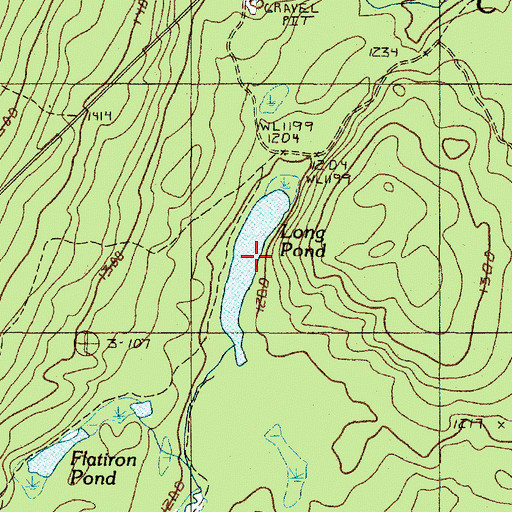 Topographic Map of Long Pond, ME