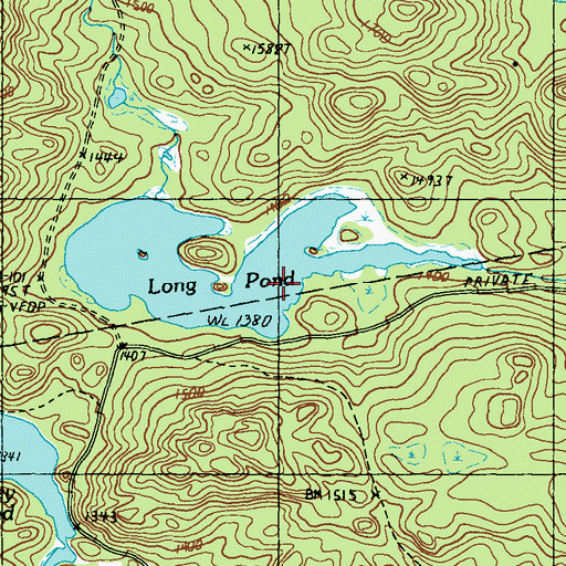 Topographic Map of Long Pond, ME