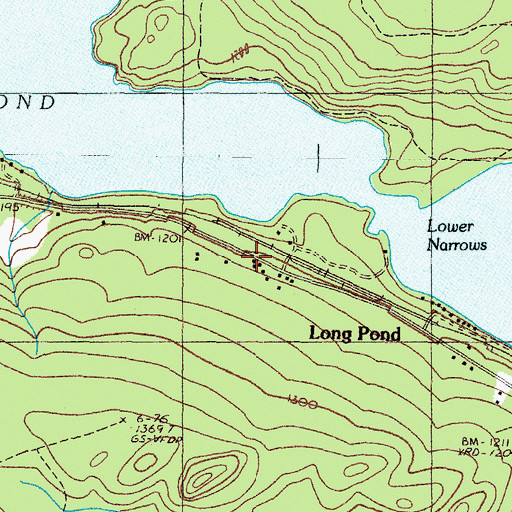 Topographic Map of Long Pond, ME