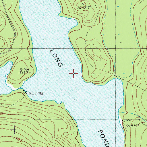Topographic Map of Long Pond, ME