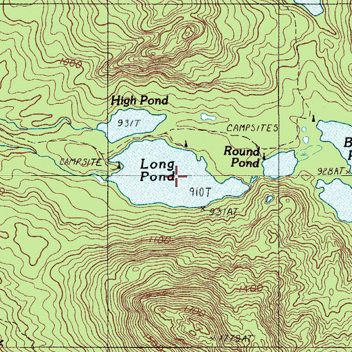 Topographic Map of Long Pond, ME