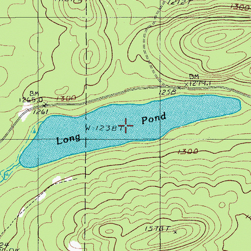 Topographic Map of Long Pond, ME